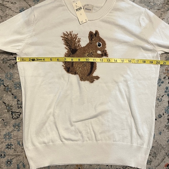 NWT Anthro Maeve Textured Squirrel Icon Sweater - Picture 8 of 16